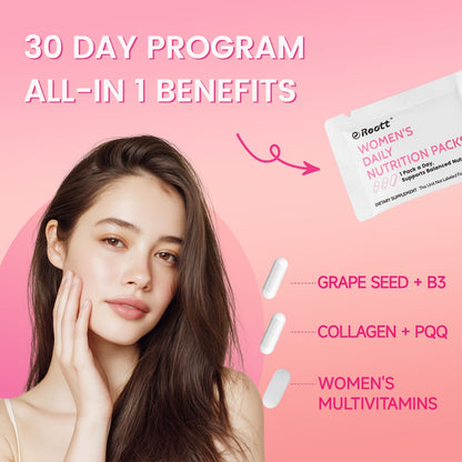 Reott Women's Daily Vitamin Packs with Collagen Peptide, PQQ, 4-IN-1 Multivitamins